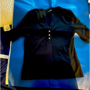 Blue wide sleeve blouse